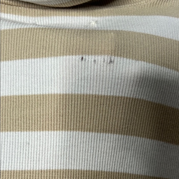 Madewell Striped Tan and White Turtleneck Top Size large - Picture 4 of 5